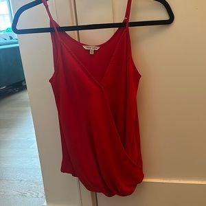 Red Naked Zebra v-neck blouse